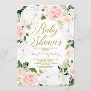 Protea floral Baby Shower girl invitation