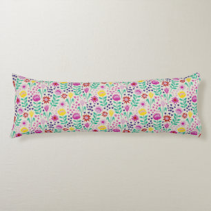 Protea Floral Block Print Millefleur lights Body Cushion