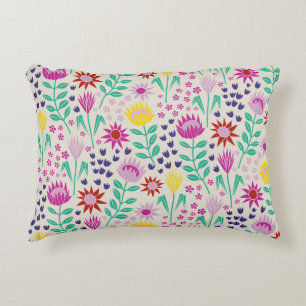 Protea Floral Block Print Millefleur lights Decorative Cushion