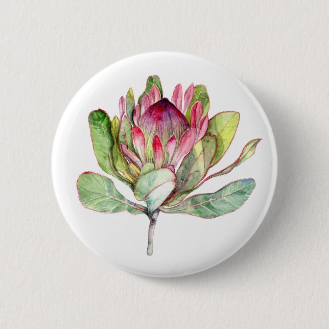 Protea Flower 6 Cm Round Badge (Front)