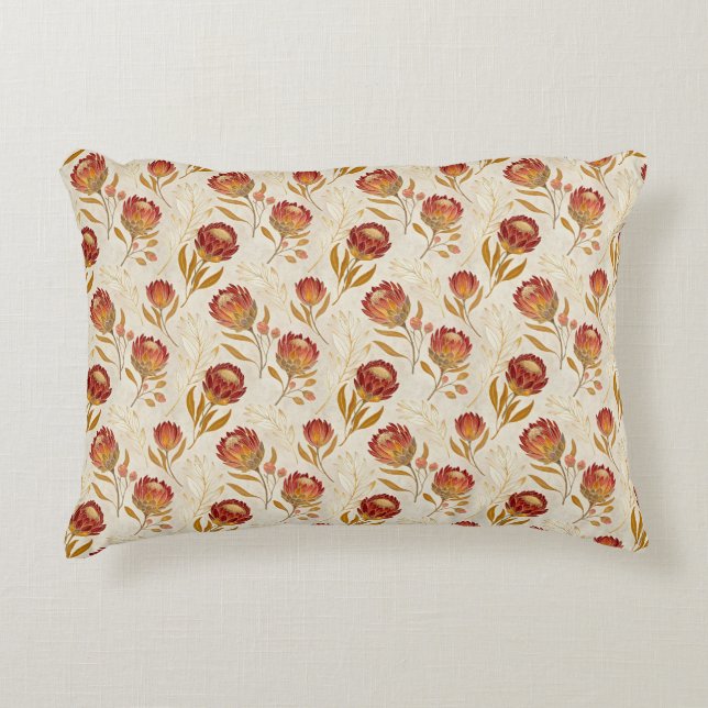 Protea Flower Desert Floral pink Pattern  Decorative Cushion (Front)