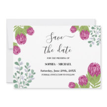 Protea Flower Garden Save Date Wedding