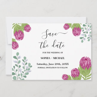Protea Flower Garden Save Date Wedding  Invitation