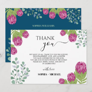 Protea Flower Garden Thank you Wedding  Invitation
