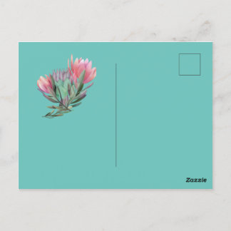 Protea flower invitation postcard