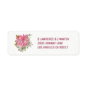 Protea Flower Return Address Labels