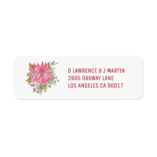 Protea Flower Return Address Labels (Front)
