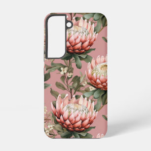 Protea Flowers Fynbos Pink White Green Phone Case