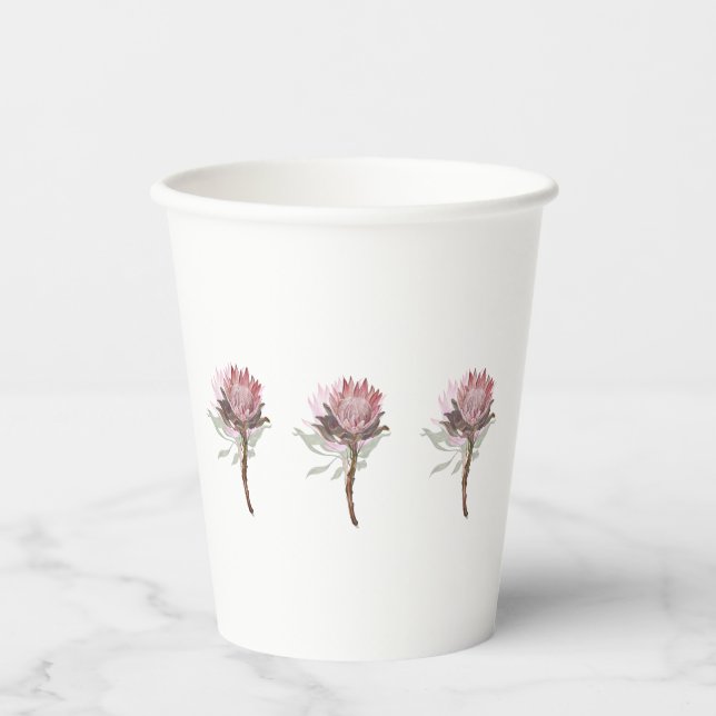 protea flowers paper cups (Front)