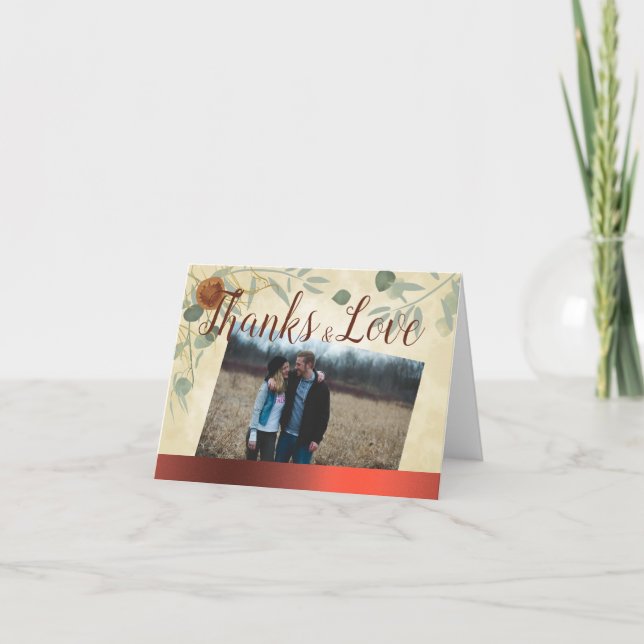 Protea Flowers Thank You Card (Front)