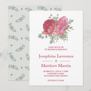 Protea Flowers Wedding Invitations