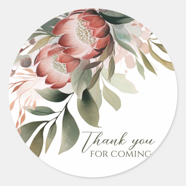 Protea Round Sticker (Front)