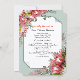 Protea -  Strelitzia Flower Bouquets Reunion Invitation