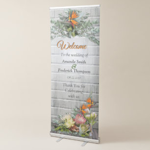 Protea -  Strelitzia Flower Retractable Banner
