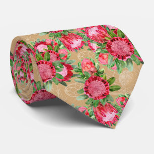 Protea Watercolour Garden Blooms Tie