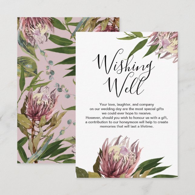 Protea Wedding Wishing Well Response Card (Front/Back)