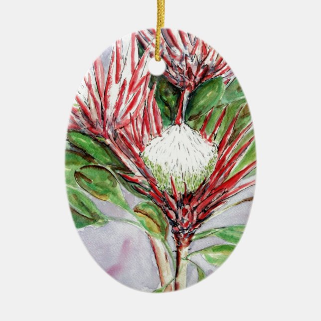 Proteas Ceramic Tree Decoration (Front)