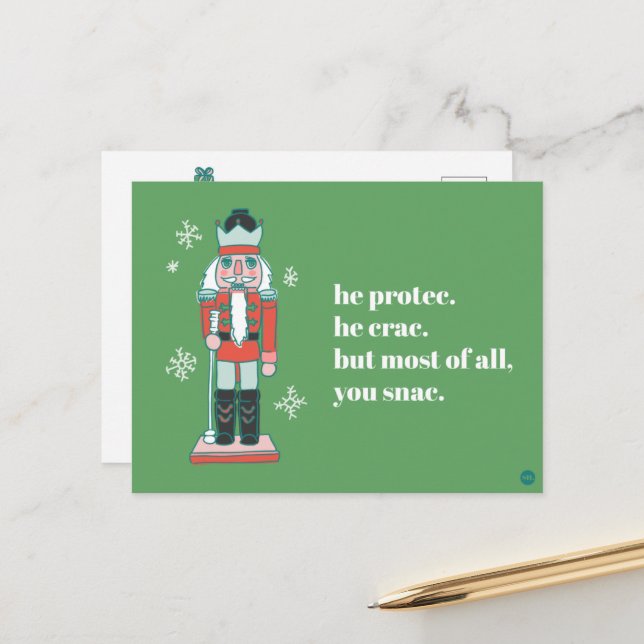"Protec" Nutcracker Holiday Postcard (Front/Back In Situ)