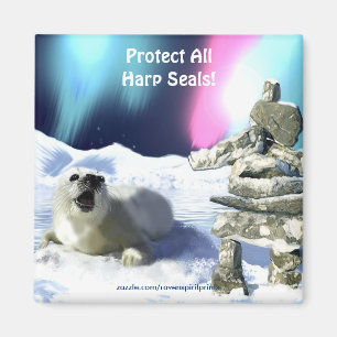Protect All Harp Seals! Wildlife Magnet