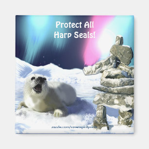 Protect All Harp Seals! Wildlife Magnet
