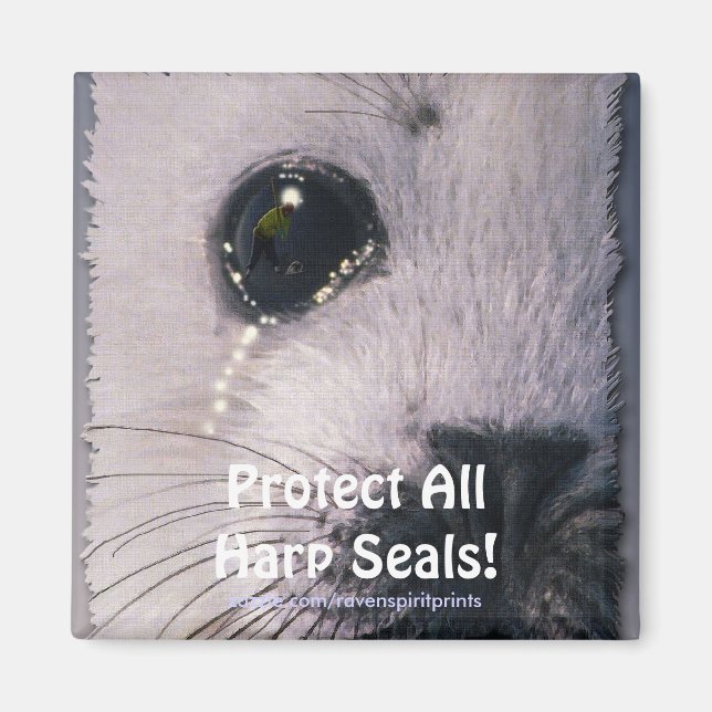 Protect All Harp Seals! Wildlife Magnet (Front)