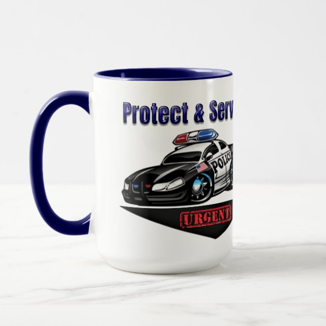 "Protect and Serve" Mug (Left)