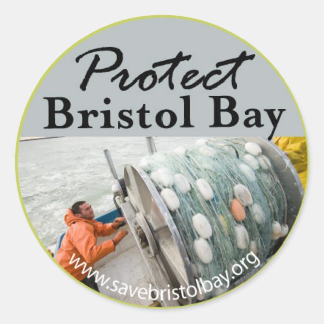 Protect Bristol Bay Classic Round Sticker (Front)