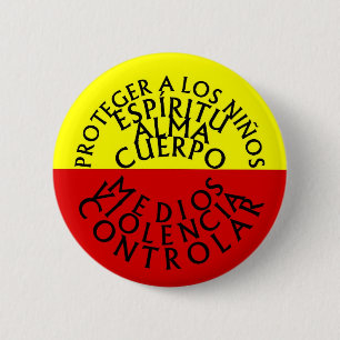 Protect Children SpiritBodyMindSoul Esp 6 Cm Round Badge