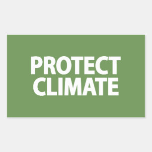 Protect climate rectangular sticker