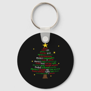 Protect Democracy Christmas Tree Feminist Social J Key Ring