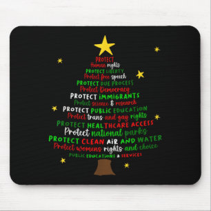 Protect Democracy Christmas Tree Feminist Social J Mouse Mat
