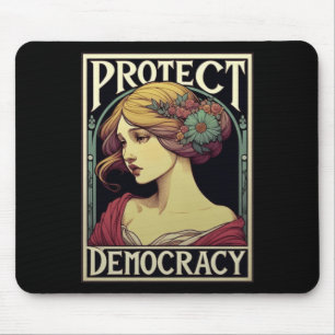 Protect Democracy Feminist Activist Art For Social Mouse Mat