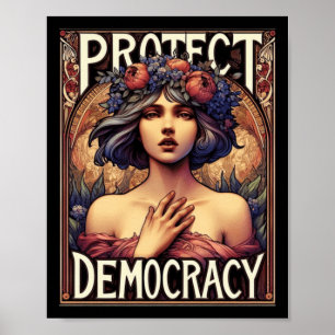 Protect Democracy Political And Feminist Activism Poster
