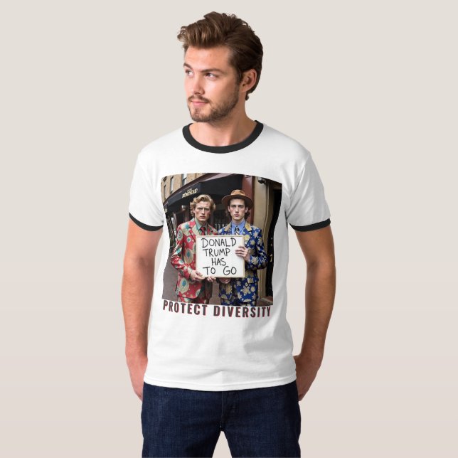 Protect Diversity Impeach Trump T-Shirt (Front Full)