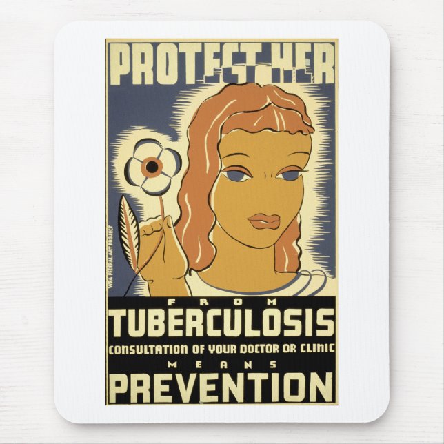 Protect Her From Tuberculosis Mouse Mat (Front)