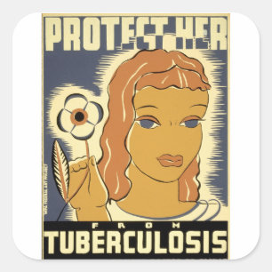 Protect Her From Tuberculosis Square Sticker