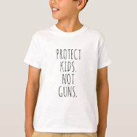 Protect kids Not guns black handwritten typography