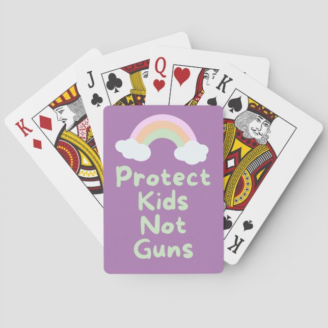 Protect Kids Not Guns Word Art  Playing Cards (Back)