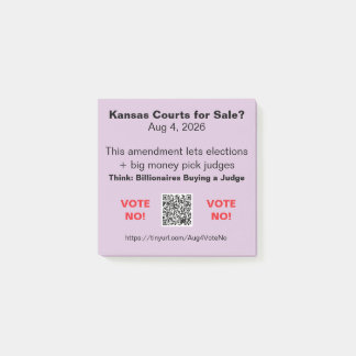 Protect KS Courts Aug 4, 2026 Post-it Notes