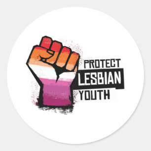 Protect Lesbian Youth Classic Round Sticker