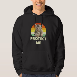 Protect Me Vintage Funny Baby Tigers Graphic Desi Hoodie