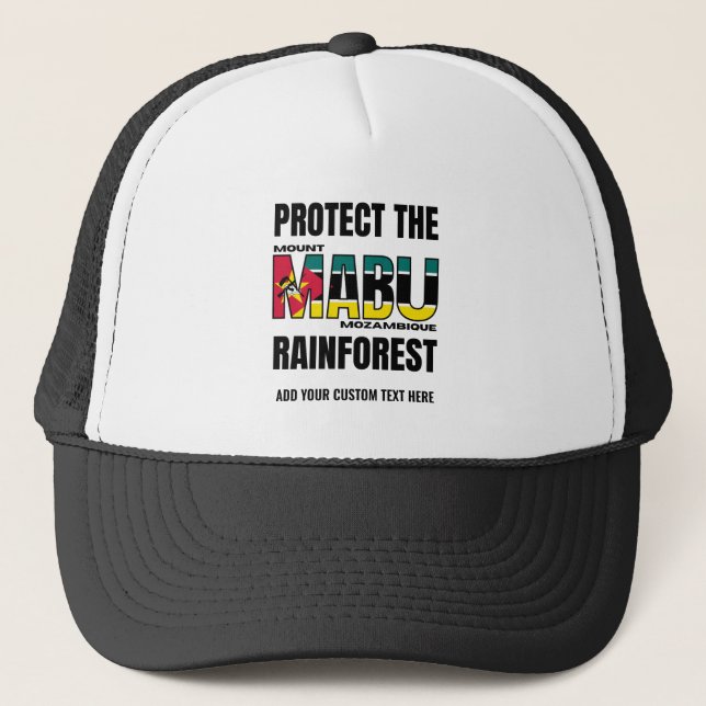 Protect MOUNT MABU RAINFOREST Mozambique Flag Trucker Hat (Front)