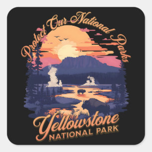 Protect National Parks Defund DOGE Parks Not Profi Square Sticker