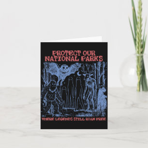 Protect National Parks Mothman Cryptid Weirdcore Card
