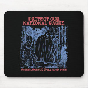 Protect National Parks Mothman Cryptid Weirdcore Mouse Mat