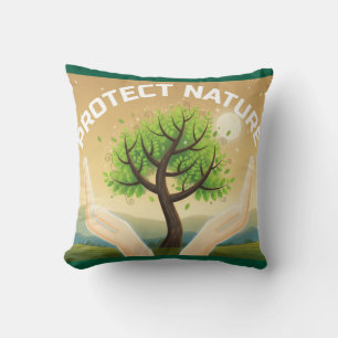 Protect Nature - Mystical Tree of Life Design Cushion