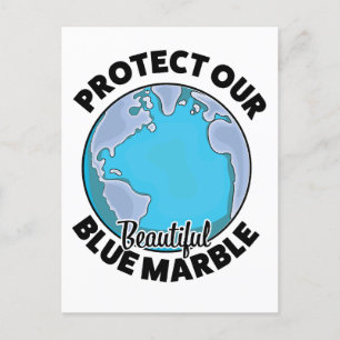 Protect Our beautiful Blue Marble Holiday Postcard