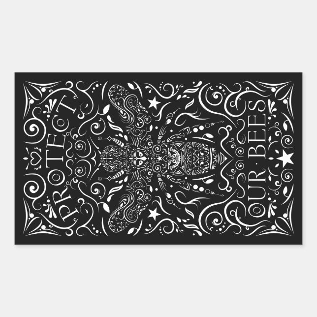 protect our bees rectangular sticker (Front)