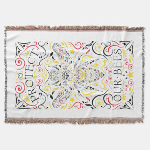 protect our bees throw blanket