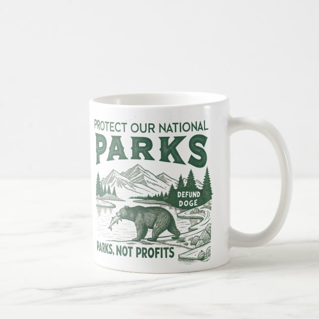 Protect Our National Parks Defund Doge Parks  Coffee Mug (Right)